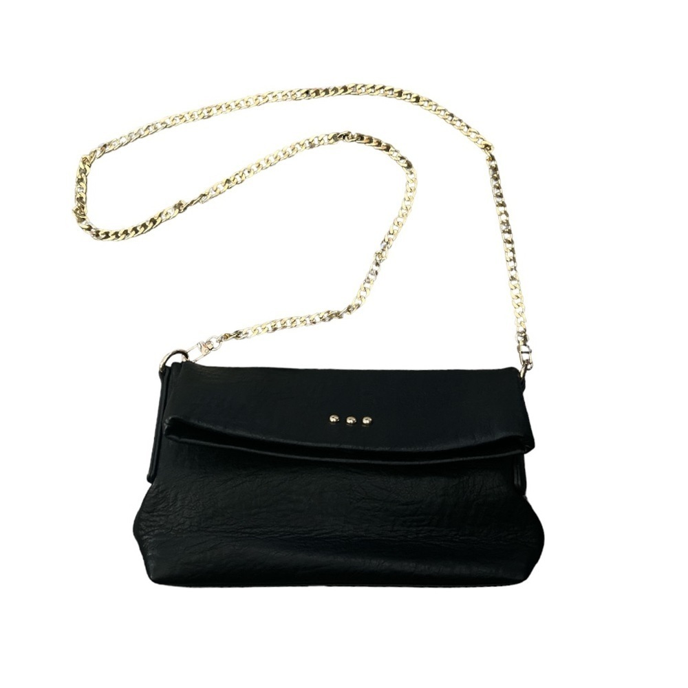 PS Fold Over Faux Leather Purse, black